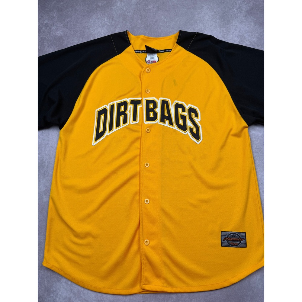 VTG Y2K Playmaker‎ Long Beach Dirt Bags Baseball Jersey Mens XL Made In Korea